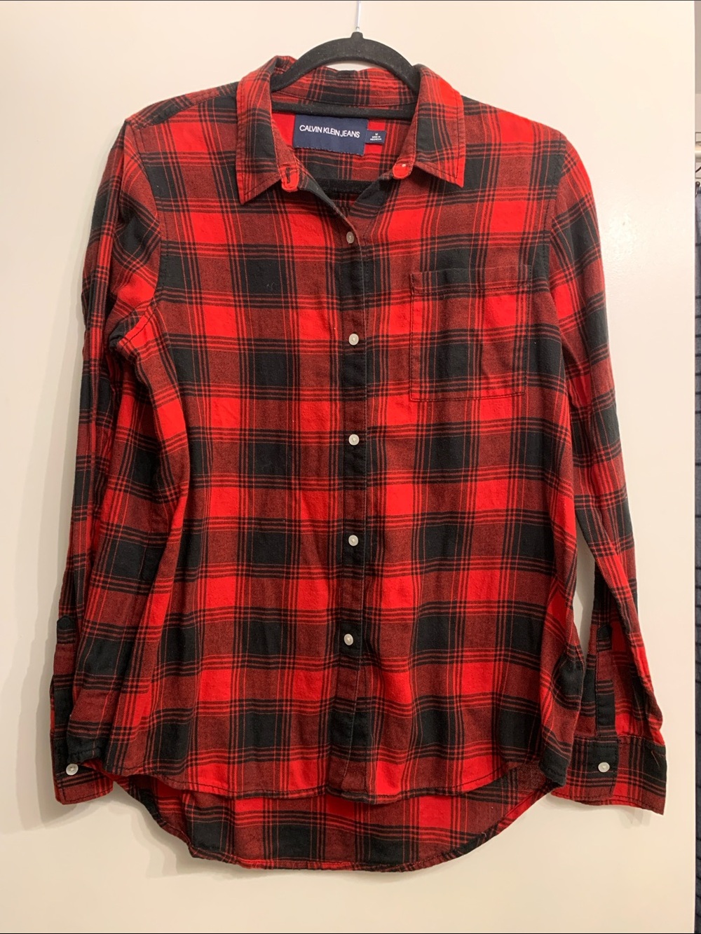 Calvin Klein Jeans Red & Black Plaid Shirt